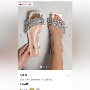 Gold and Silver Diamante Women's Sandals